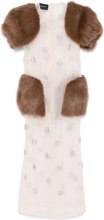 Simone Rocha Embellished Sleeveless Dress - Womens - Polyester/Glass/Metal/Polyamide