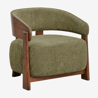 Sklum Pack De 2 Sillones En Madera De Roble Tapizados Olea Sklum