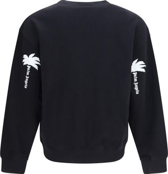 Palm Angels Logo-Embroidered Cotton Sweatshirt - Black