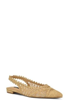 Nine West Jovias Slingback Pointed Toe Flat in Light Natural at Nordstrom, Size 7.5
