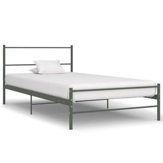 Berkfield Home Bed Frame Grey Metal 100x200 cm