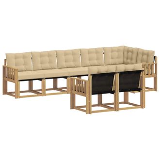 vidaXL Conjunto De Sof&aacute;s De Exterior Con Coj&iacute;n 8 Pcs Y Beige Vidaxl