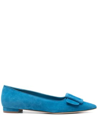 Manolo Blahnik Maysale ballet flats - women - Suede - 36 - Blue