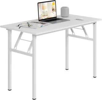 Soges Scrivania, Tavolo Pieghevole, Materiale In Legno, Tavolo Per Computer, Scrivania Da Ufficio, Tavolo Da Pranzo Per La Famiglia, Picnic. 10060, Bianco -