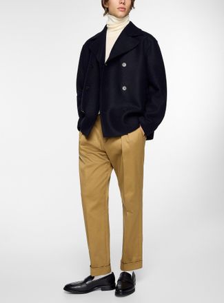 Harris Wharf London Mens Double-breasted pressed wool peacoat