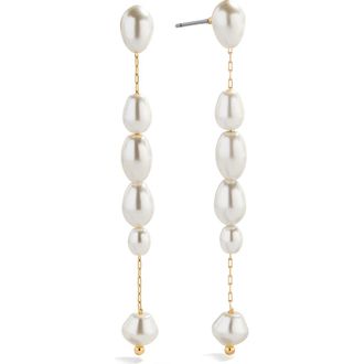 BaubleBar Cindy Linear Drop Earrings in Pearl at Nordstrom