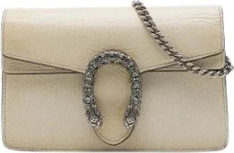 Gucci Pre-owned Crossbody Bag - Dames - Vintage Schoudertas - Beige - ONE Size - Leer - Vintage