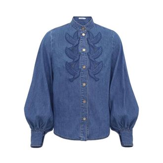 Zimmermann Camicia in denim - female - Zimmermann - Shirts - Blue - M - Blouses & Shirts