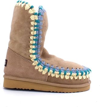 Mou Eskimo Overstitching - Dames - Winterlaarzen - Beige - 35 EU - Leer - Schoenen