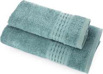 KASANOVA Coppia asciugamani bagno azzuro viso e ospite