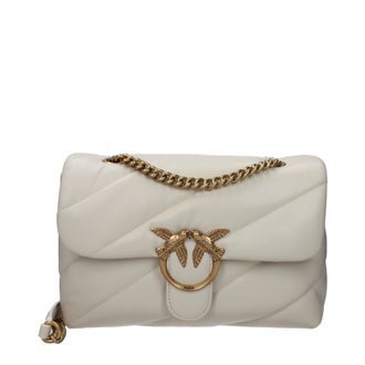 Pinko Pinko Umh&auml;ngetasche Love Puff Damens Wei&szlig;es Leder/Seide