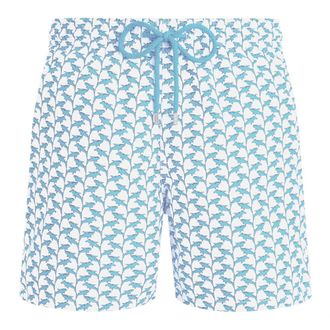Vilebrequin Beachwear, male, Blue, M, Moorea Swim Shorts with Side Pockets