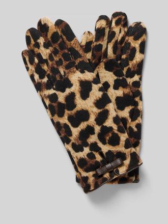 Roeckl Handschuhe mit Allover-Animal-Print in Mittelbraun, Gr&ouml;&szlig;e 1