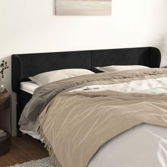 vidaXL Cabecero De Terciopelo Negro 183x23x78/88 Cm Vidaxl