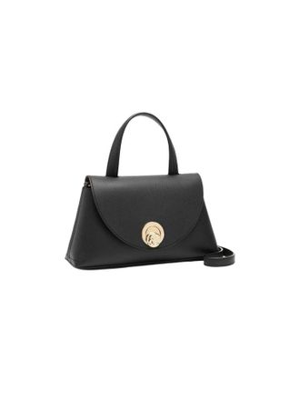 Coccinelle Textured Bovine Leather Top Handle Bag - Black