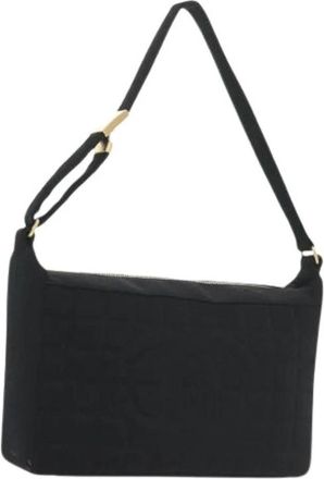 Chanel Pre-owned Vintage Schoudertas - Dames - Vintage Schoudertas - Zwart - ONE Size - Katoen - Vintage