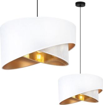 OEM L&aacute;mpara Colgante Asti Inclinada Negra 1 Pantalla Plana Blanca Oro Ts