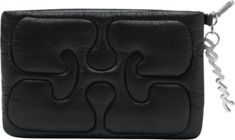 Ganni Quilted Re-Tech Pouch - Dames - Portefeuilles - Zwart - ONE Size - Accessoires