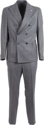 L.B.M. 1911 Grey Pinstripe Double Breasted Suit