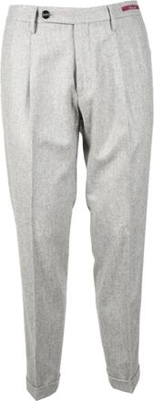 Michael Coal Stijlvolle broek van zuivere wol - Heren - Nette broeken - Grijs - W38 - Wol - Broeken