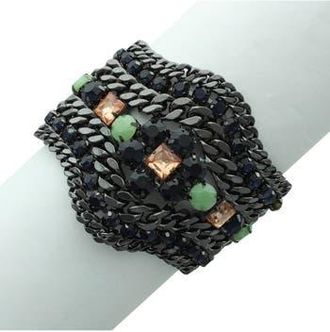 Olivia Welles Gabriella Jeweled Bracelet in Gunmetal /Multi at Nordstrom Rack, Size 7