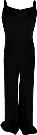 Galvan London Wide Leg Corset Jumpsuit in Black Triacetate