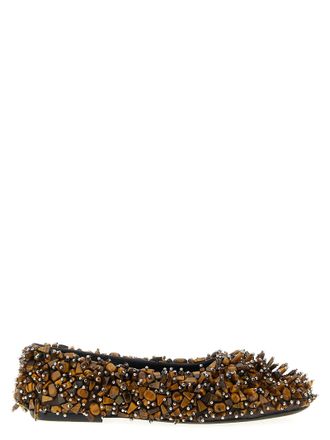 Dries Van Noten Womens Beaded Ballet Flats