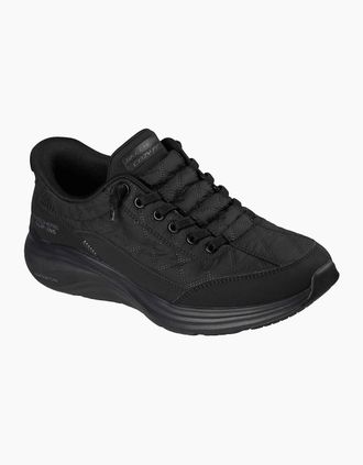 Skechers Womens Skechers Contour Foam Cozy Fit Textile Womens Black Standard Trainers - Size: 5