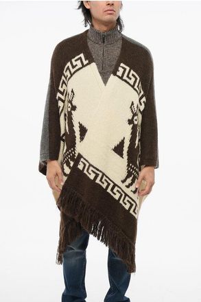 Dsquared2 Alpaca Blend Poncho with Fringed Hems size Unica