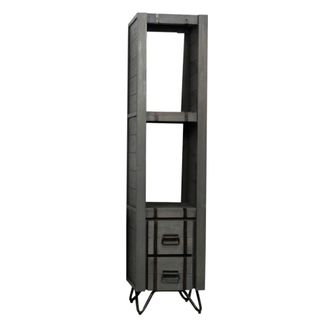Wanda Collection Columna para cuarto de ba&ntilde;o de madera y metal 190 cm gris