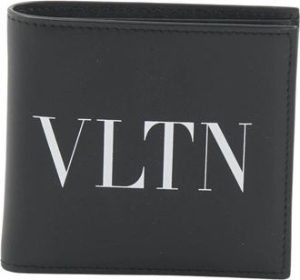 Valentino Vltn Bi-fold Wallet - Heren - Portefeuilles - Zwart - ONE Size - Leer - Accessoires