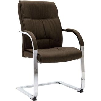 vidaXL Silla De Oficina Voladiza De Tela Marr&oacute;n Vidaxl