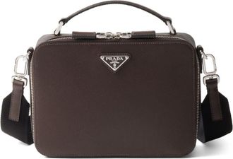 Prada medium Saffiano leather bag - men - Leather/Nylon - OS - Brown