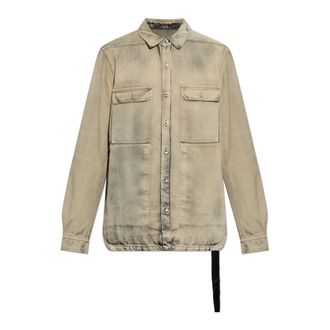 Rick Owens Overhemden, Heren, Grijs, M, Katoen, Overshirt