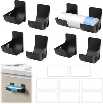 OEM Organizer In Foglio Di Alluminio Per La Cucina - 4 Paia, Per Riporre Oggetti Su Ante Di Armadi E Mensole A Muro, Colore Nero