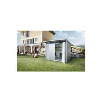 BIOHORT Caseta Cobertizo Metalica Avantgarde M Color Plata Metalizada Puerta Est&aacute;ndar
