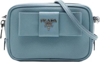Prada Pre-owned Vintage Crossbody Bag - Dames - Pre-owned - Blauw - Maat: ONE Size Leer