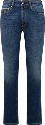 Moorer Uitlopende denim broek - Heren - Regular Fit Jeans - Blauw - W31 - Denim - Jeans