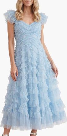 Needle & Thread Lola Backless Ballerina Dress in Aqua at Nordstrom, Size 14