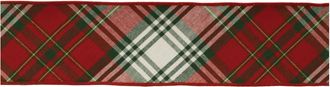 Melrose International Plaid Pattern Wired Ribbon 4 x 5 Yds. - Red, Green