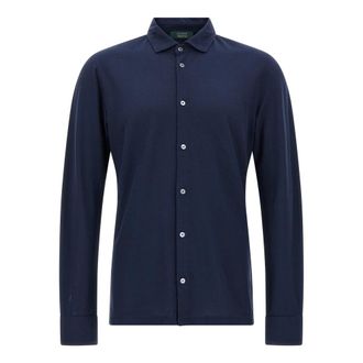 Zanone Ice Cotton Shirt - Heren - Casual Overhemden - Blauw - S - Katoen - Overhemden