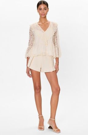 Rebecca Taylor Skye Lace Top in Cream at Nordstrom, Size X-Small