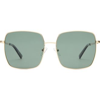 Le Specs The Cherished 58mm Polarized Square Sunglasses in Gold at Nordstrom