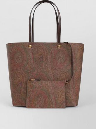 Etro cotton paisley print tote bag leather handles