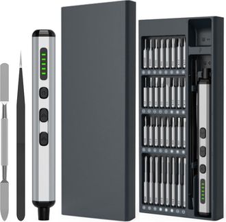No Brand Avvitatore Elettrico Di Precisione 68 In 1, 200 Giri/minuto, Con 68 Punte, Leva, Luce Led E Pinzette, Kit Di Avvitatore Di Precisione Per LAssemblaggi