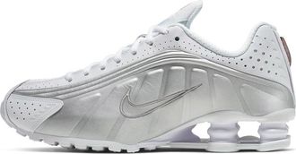 Nike Shox R4 sneakers in white and silver