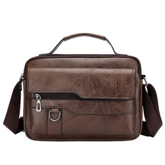 Generic Bags for Women Handbags - Mens PU Crossbody Shoulder Bag Large Capacity Multifunctional Laptop Computer Briefcase Tote
