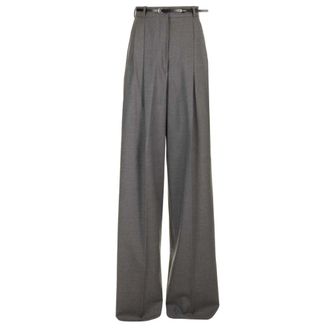 Sportmax Oversized Trousers - female - Sportmax - Wide Trousers - Gray - S - Trousers