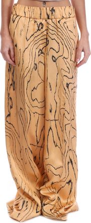 Off-white Womens Off White Optical Pull On Pants in Beige Viscose - Size 12 UK