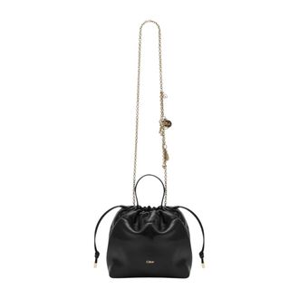 Chlo&eacute; Small Icons Chain Shoulder Bag - female - Chlo&eacute; - Bucket Bags - Black - ONE SIZE - Bags